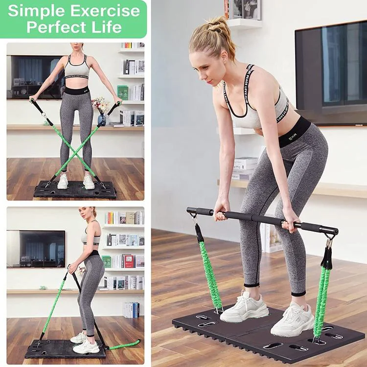 Belle Vous Planche de Musculation Portable pour la Maison - 20-en-1 - Entraînement de tout le Corps - Pompes - Ab Rollers - Élastiques de Musculation Accessoires - Homme et Femme