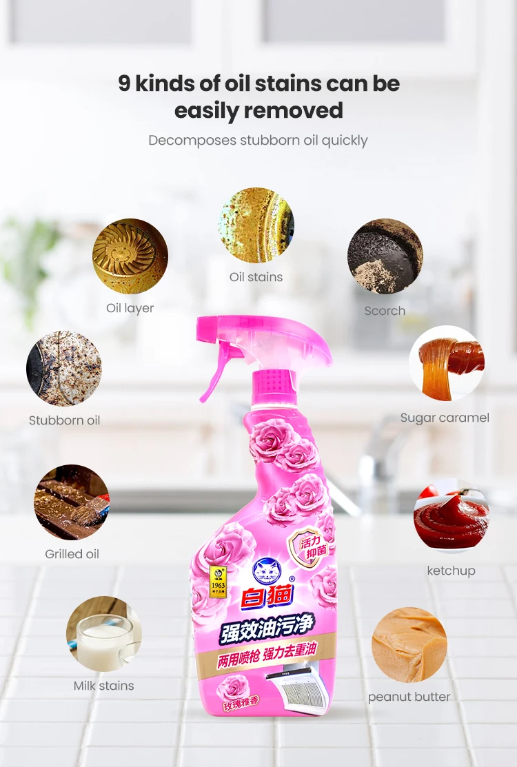 Oil stain cleaning rust remover multifunctional foam cleaner kitchen household dirt oil stain cleaning bubble spray manufacture