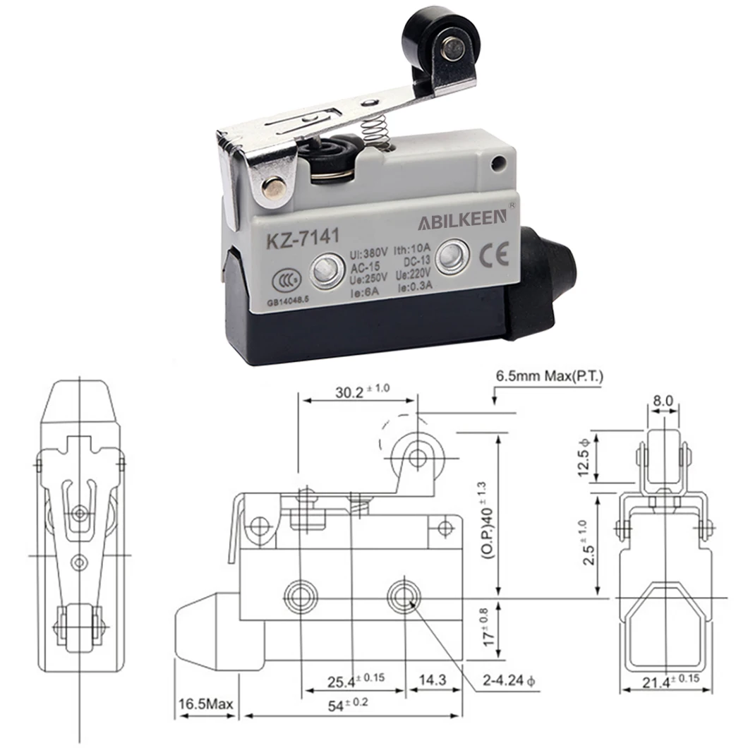 ABILKEEN KZ-7141 Micro Switch - Reliable 250V 10A Hinge Lever