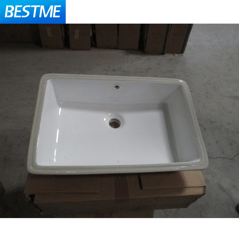 Chinese Foshan Best Design Hotel Home vanity under-mount rectangular hand wash white ceramic tap small size square basin