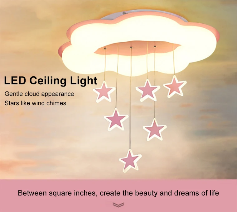Bedroom lamp modern minimalist lighting LED ceiling creative princess girl children room lamp