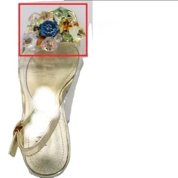 New transparent candy color shoes floral shoe accessories 2024