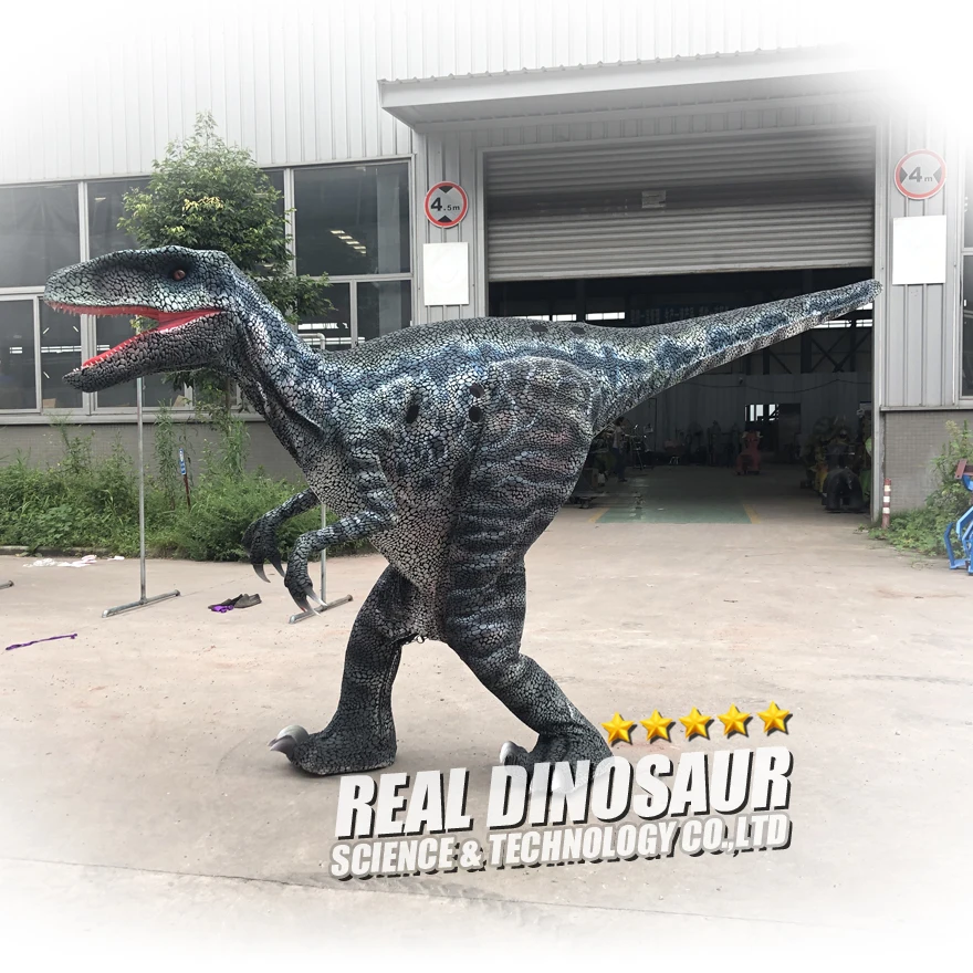 Animated Dinosaur Mascot Velociraptor Dinosaur Costume Rental