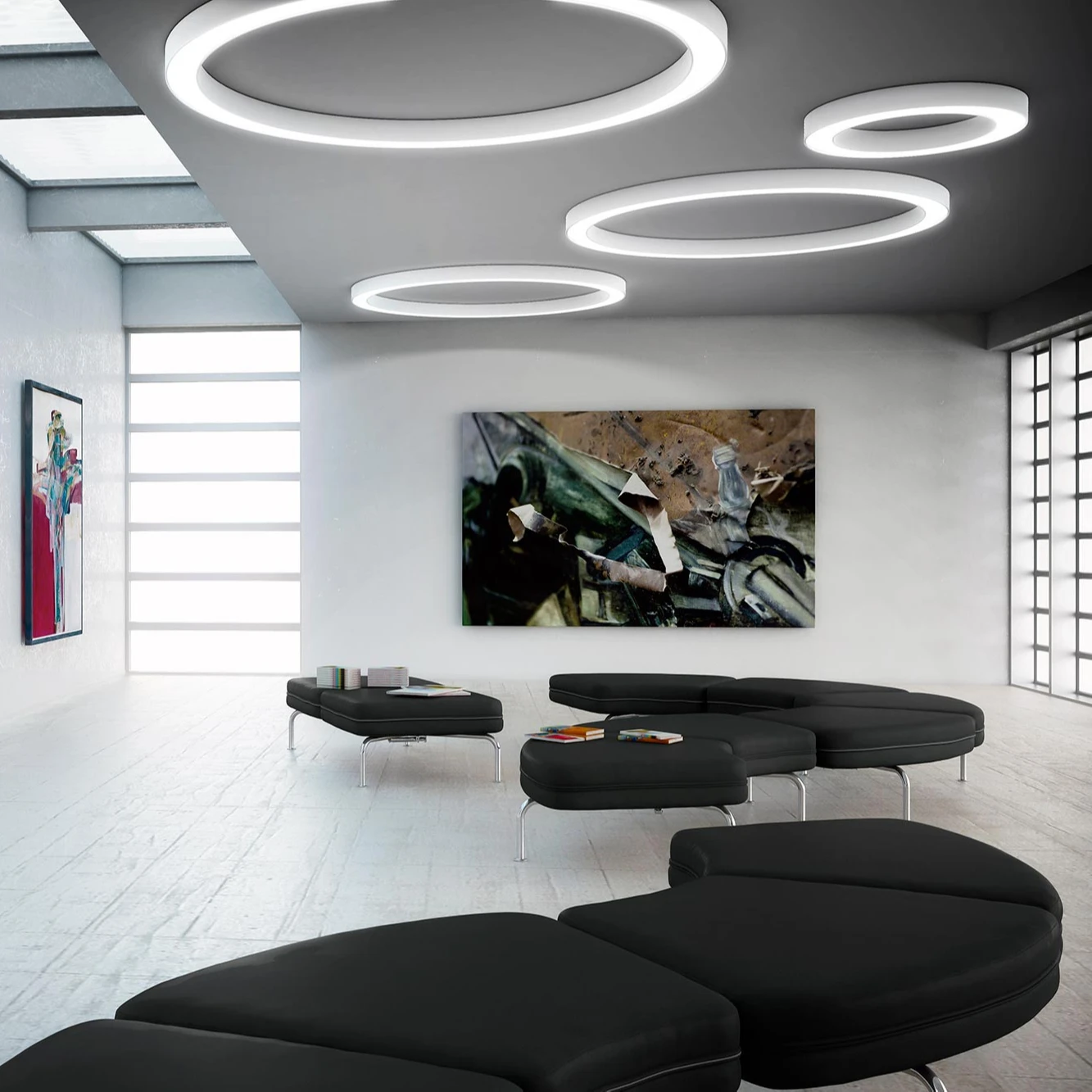Customized Profile LED Pendant Light Circular Profile Led Ceiling Light for Office, Bank, Garage, Mall