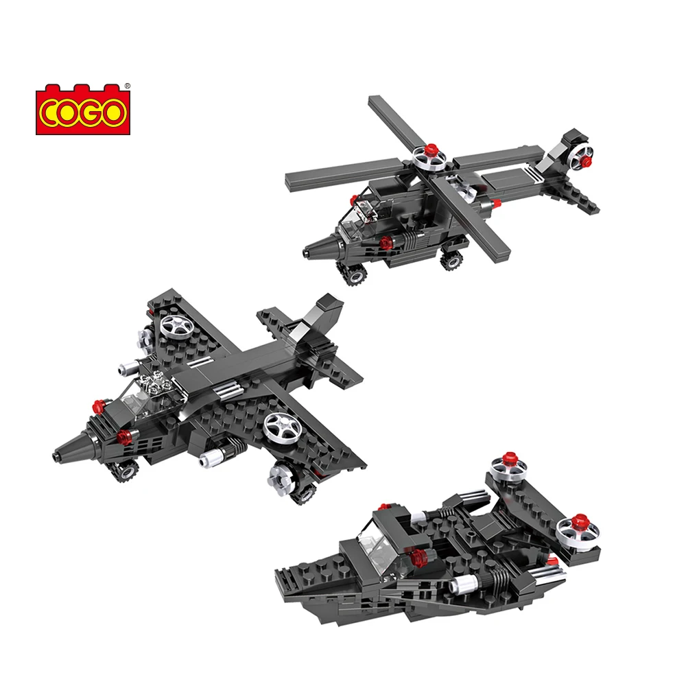 COGO 3 in 1 Building Blocks Deformation Spaceship Warplane Helicopter DIY Blocks Toys