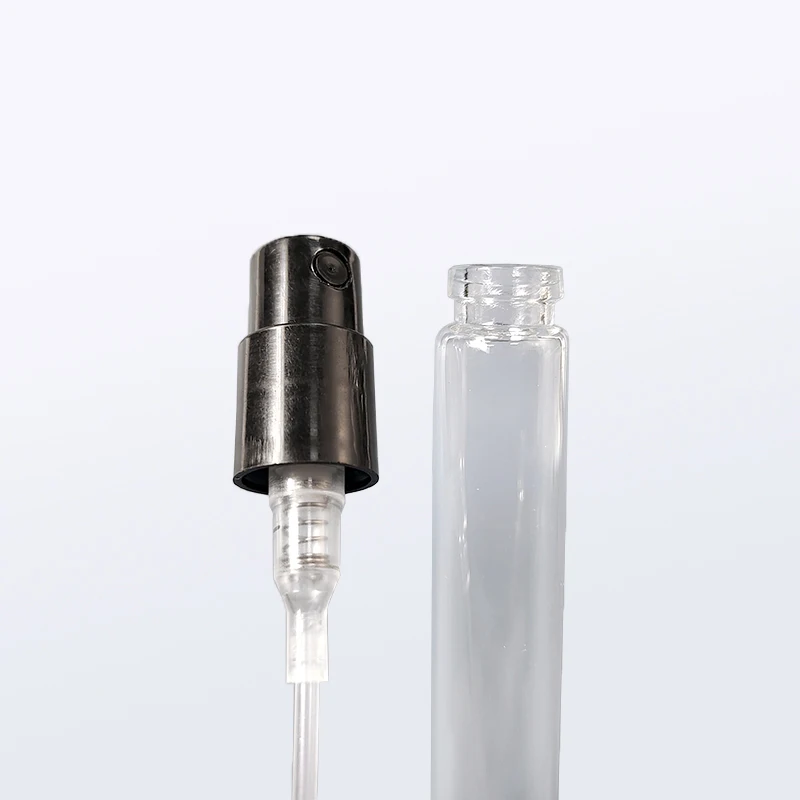 Custom Slim Attar Display 2ml 3ml 5ml 10ml Parfum Sample Atomizer Glass Perfume Bottle With Crimp Pump
