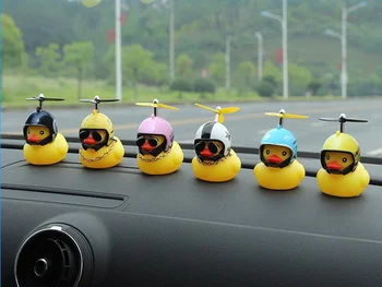 rubber duck toy car ornaments yellow