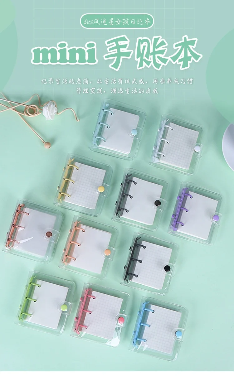 Cute Korean A7 Spiral Refillable Notebook Binder - 3 Ring Binder