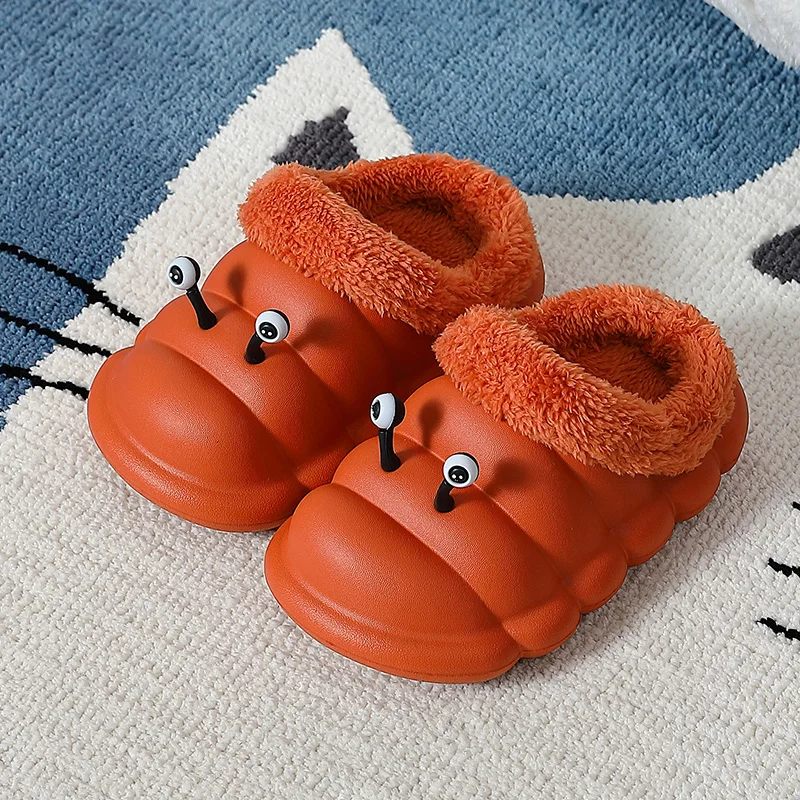 Детские тапочки, зимние фланелевые плюшевые домашние тапочки для маленьких девочек и мальчиков, водонепроницаемые мягкие теплые Нескользящие Детские Тапочки