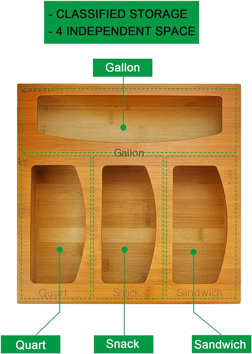 product bag storage organizer for kitchen drawer compatible with gallon quart sandwich and snack variety size bag-3