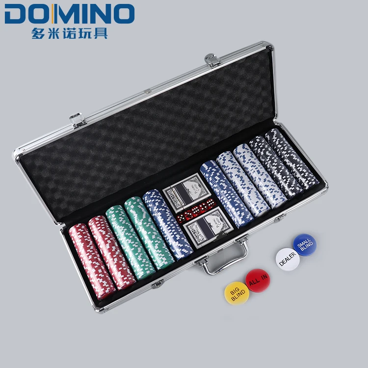 500pcs Poker Chips 2 Playing Cards Bargaining Poker Chips Set With