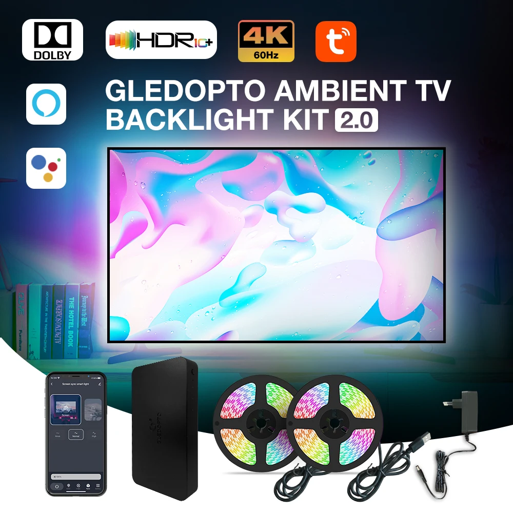 GoKlug Ambilight LED TV Ambient Smart Light 2 LED Bar Pack Kit