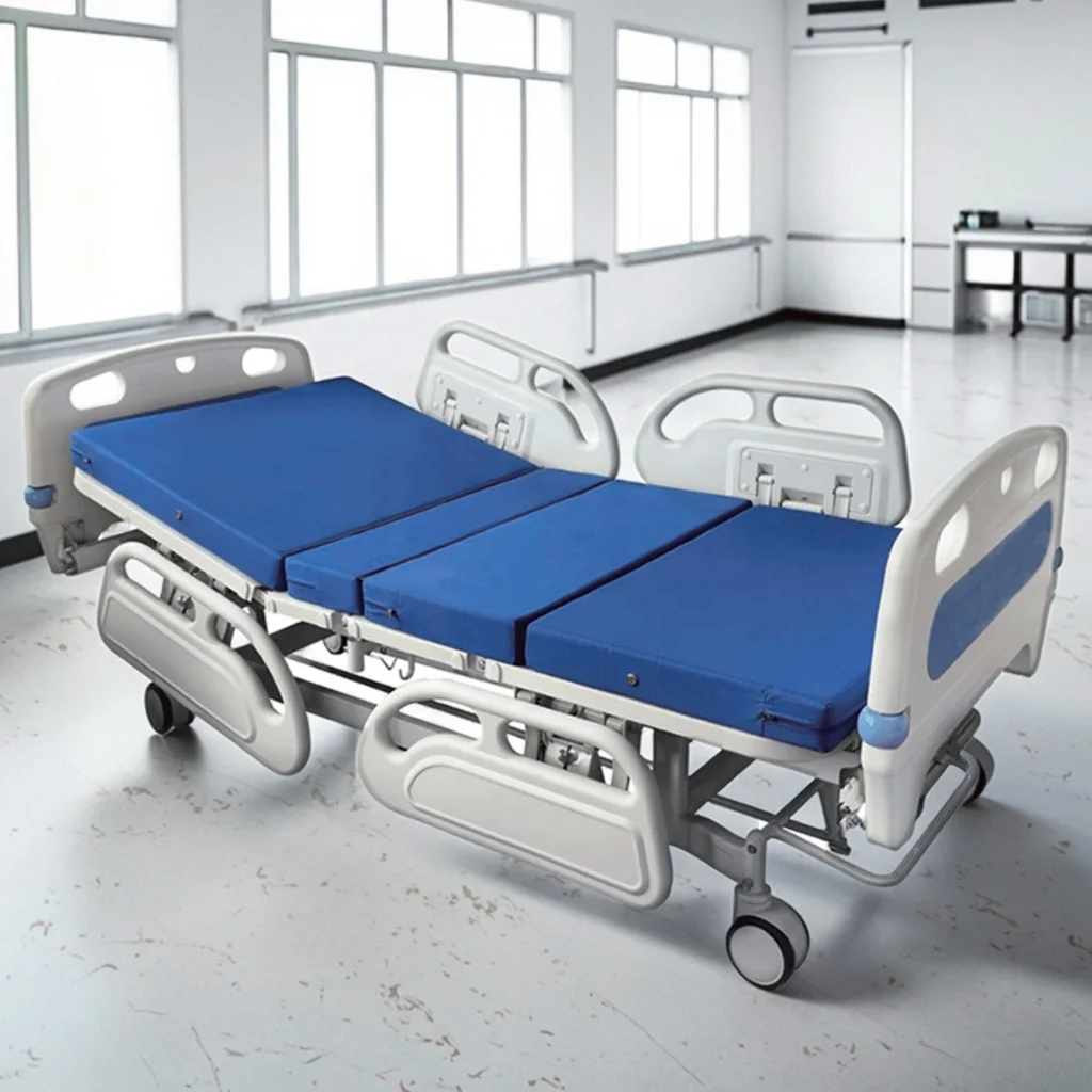 Sample Available - Adjustable Manual Hospital Patient Bed with PP Guardrails Multi-Function Foldable Care Bed 3