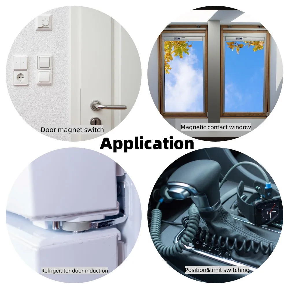 FOCUSENS Epoxy Encapsulated Normally Open Window Contact 12v 24v DC Magnetic NO Reed Switch