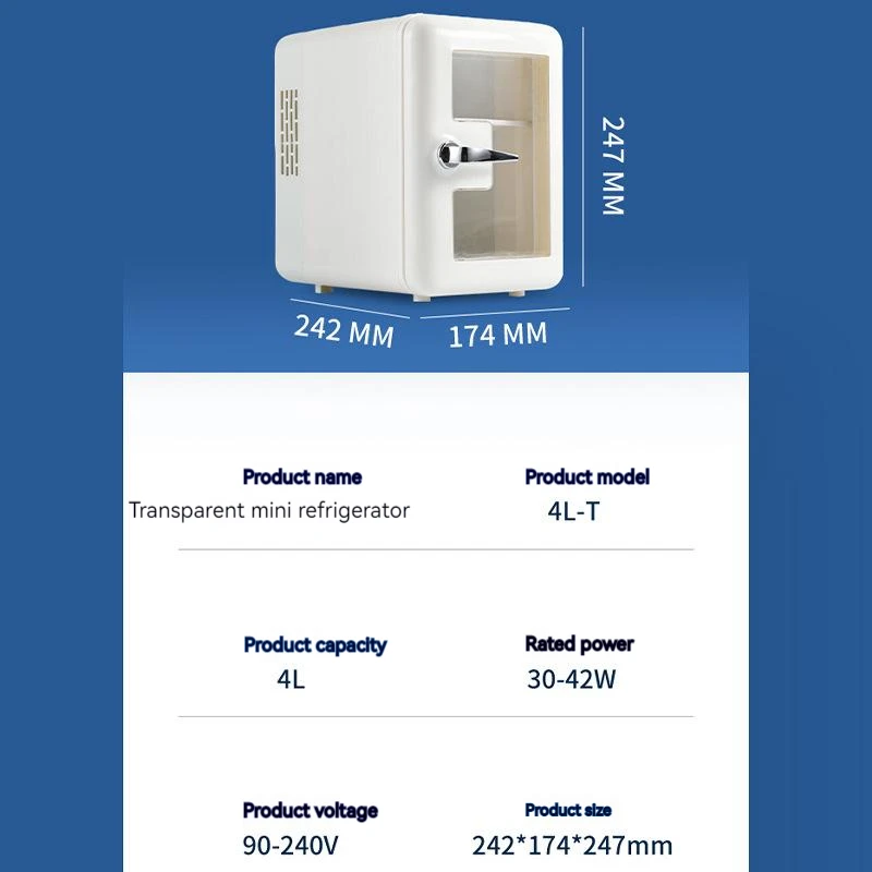 Retro Mini Small Makeup Refrigerator Hot And Cold Black Beauty Portable