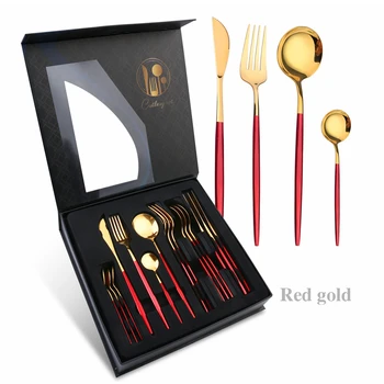 cutlery dinnerware bulk gold stainless steel flatware set for restaurant hotel
