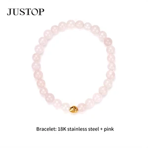 New Arrival Fengshui Natural Genuine Gemstone Round Beaded Healing Crystal Bracelet Handmade Men Women Stretchy Beads Bracelet