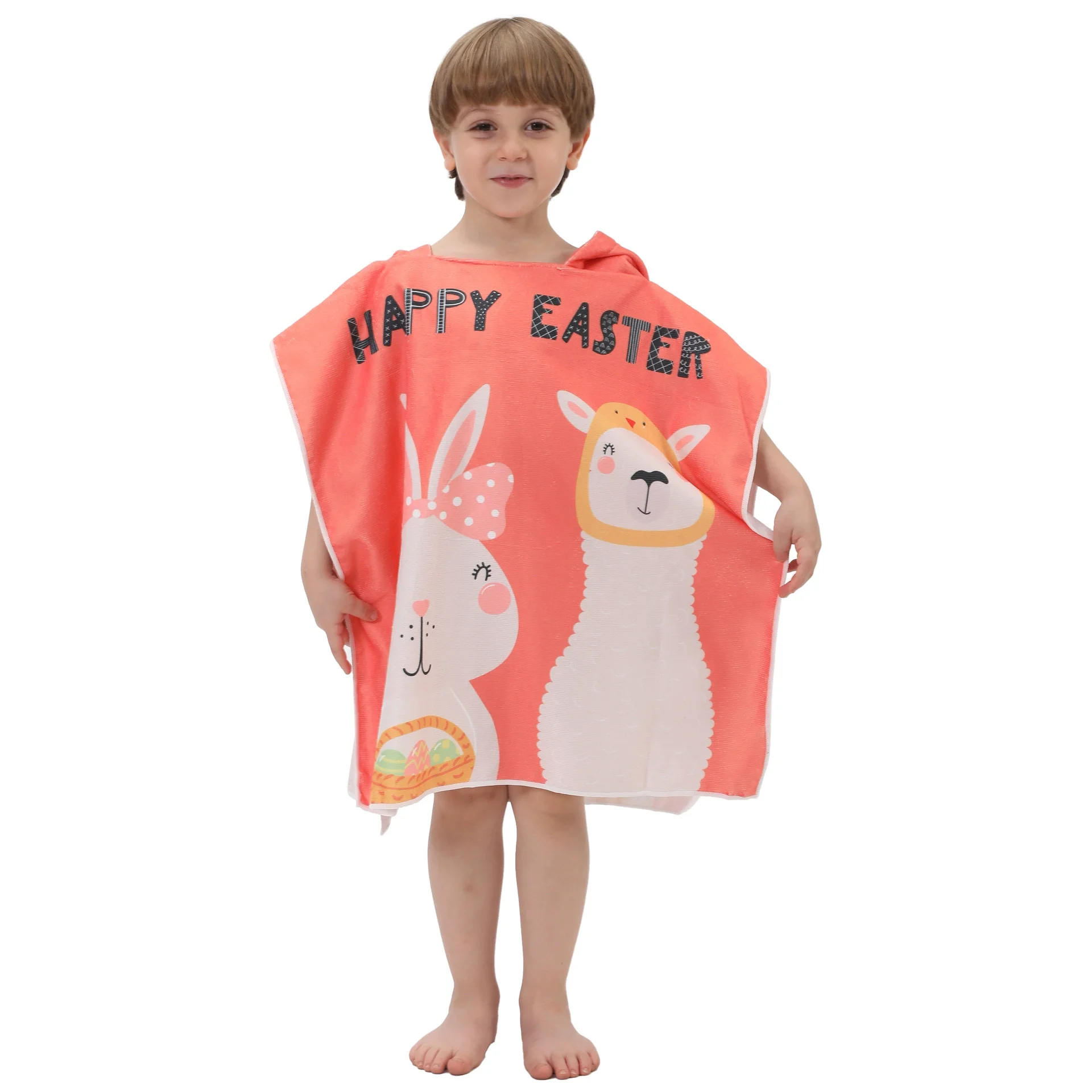 Toddler Hooded Beach Towel Coverup Cape Quick Dry Absorbent Use for Swim Pool Bath Poncho Towels for 2 to 6 Years Old Children