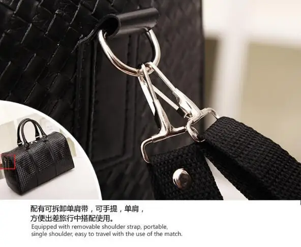 New Style Knit Pu Leather Duffel Bag Travel Hold All Sport Gym Luggage ...
