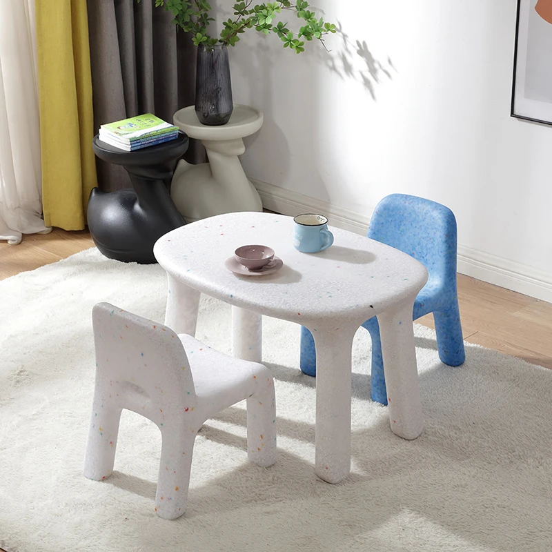 Hanyee Factory Stock Nordic Style Kid's Confetti Table and Chair Set Wholesale Price Plastic Lovely Kids Table and Charlie Chair