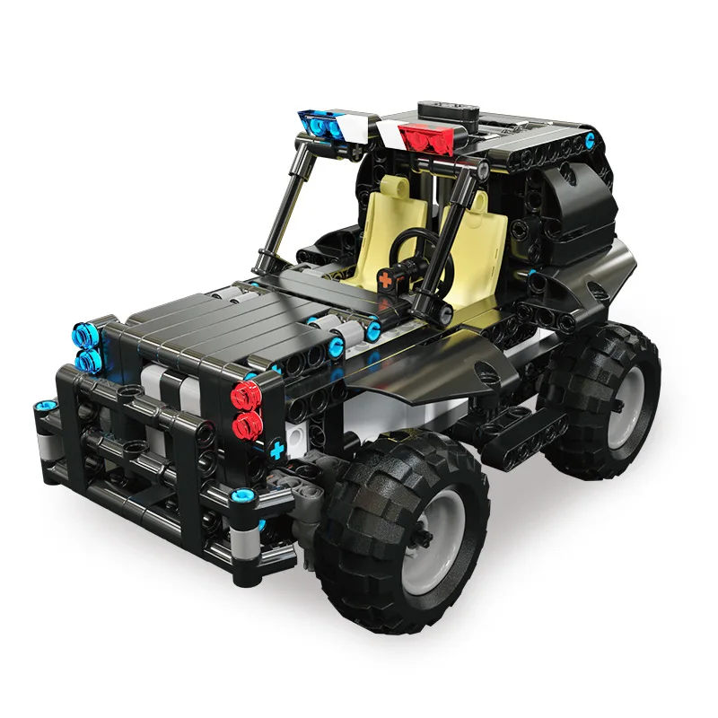 儿童智能积木遥控车玩具武装巡逻车教育diy科学儿童电动积木 - buy