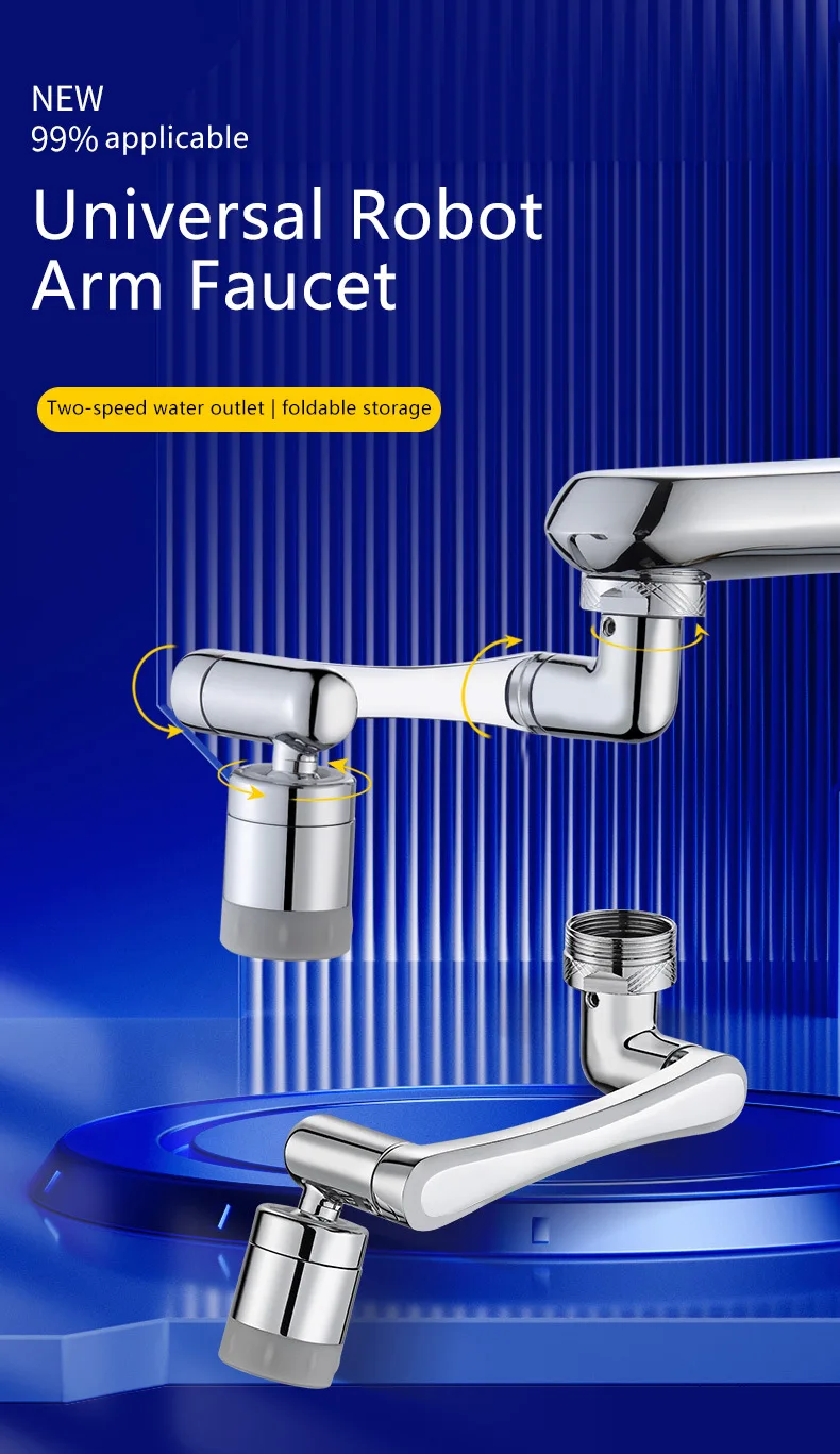 Faucet Splash Head Universal 1440 Degree Swivel Rotation Extender