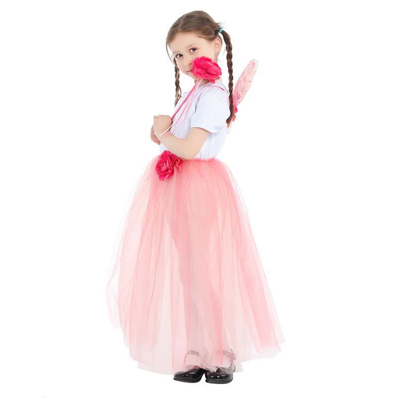 Princess Children Retail Summer Pink Tutu Skirt Set With Butterfly Wings And Flower Wand
