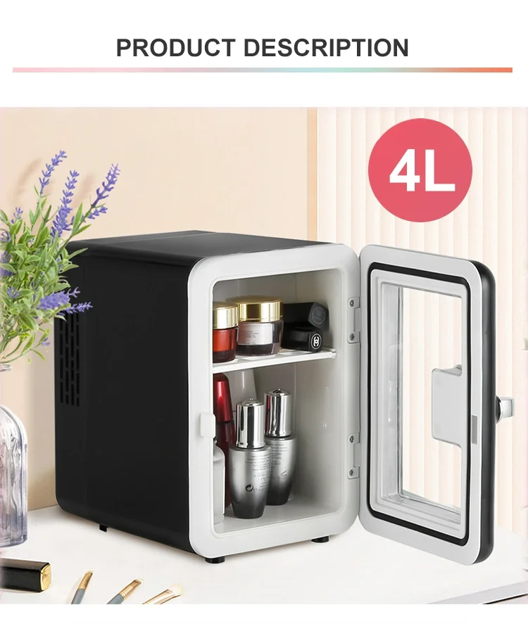 Retro Mini Small Makeup Refrigerator Hot And Cold Black Beauty Portable Cosmetic Fridge Cooler