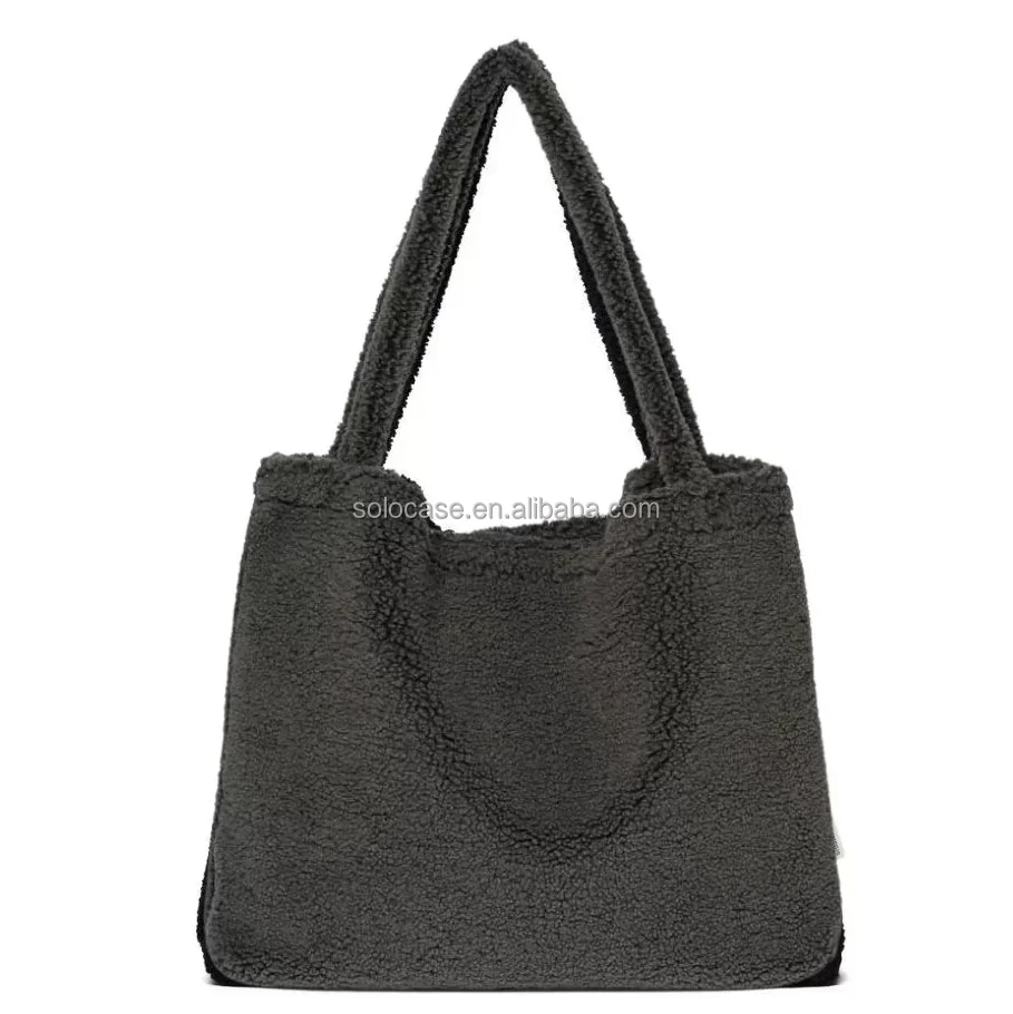 Cream Fluffy Shopper Tote