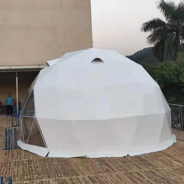 Waterproof PVC Dome Glamping Tent Double Layer Straight Bracing Outdoor Camping Events Hotels Manufactured 4 Person Capacity