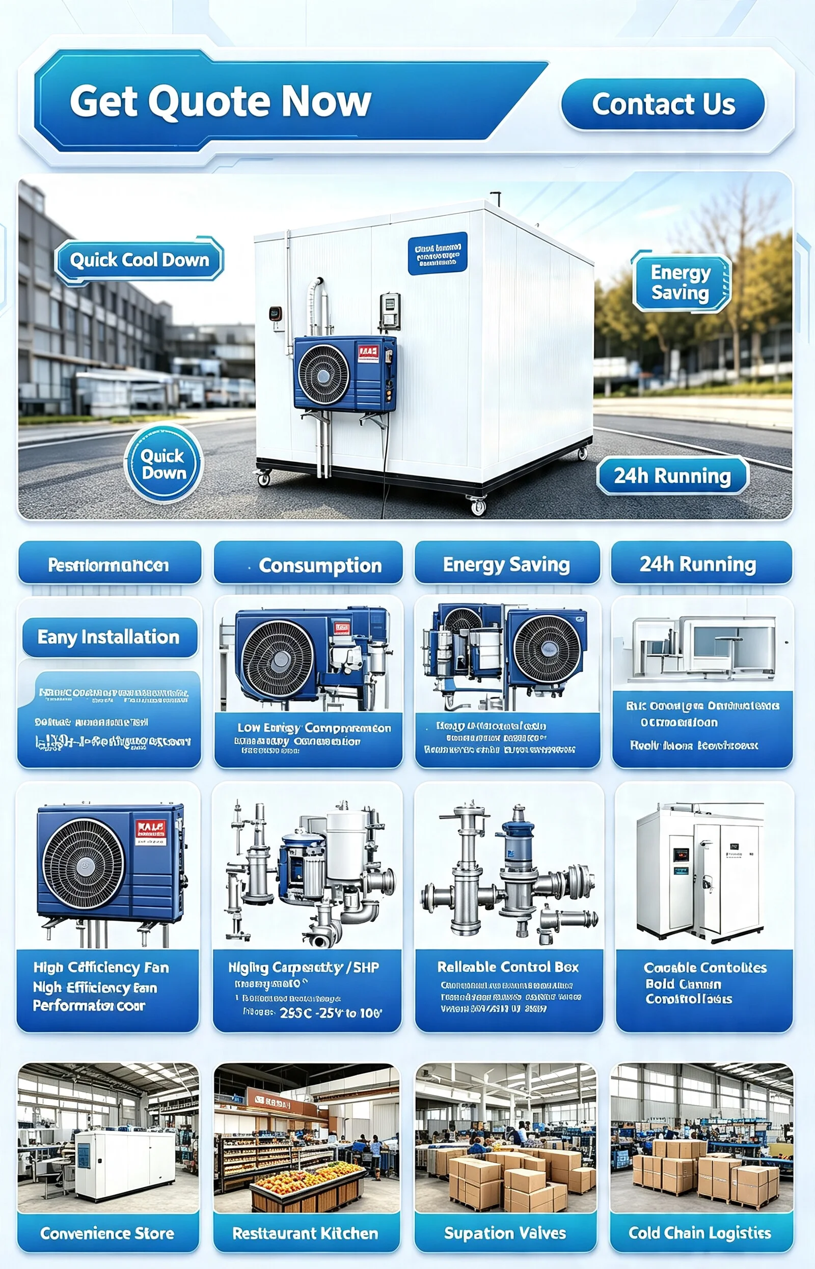 Storage Room Refrigeration Unit, AC 220V~240V, 3-7kW - detail 50