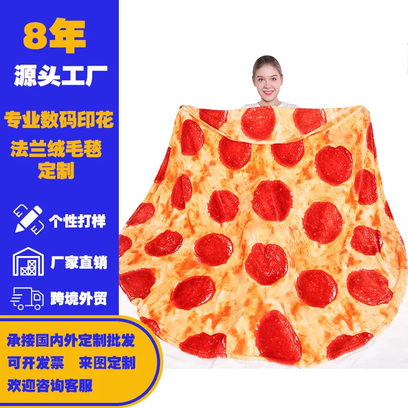 Pizzas Blanket Double Sided Novelty Realistic Pizzas Food Blanket For