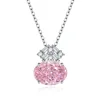 Single pendant+OShaped chain (pink)
