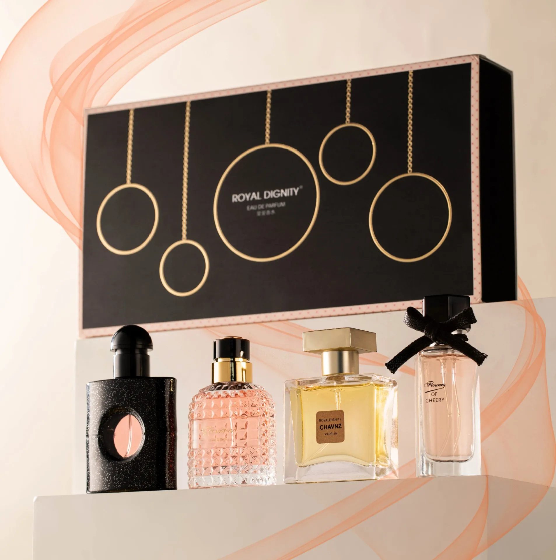 Luxury Perfume Set Gift Box Women's Perfume Lasting Fragrance Four Piece Set