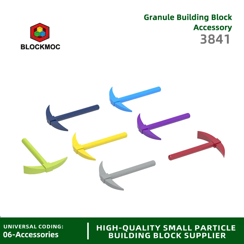 BLOCKMOC 3841 Plastic Pickaxe Building Block Moc Farm Tool Accessories Compatible with Brick for Children's Model Toys and Gifts