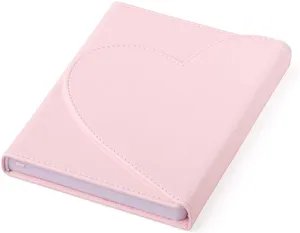 Wholesale 2026 A5 Size Custom Notebook Female Cute Heart Shape Magnet Ruled Page Pink Color PU Leather Journals PP for School