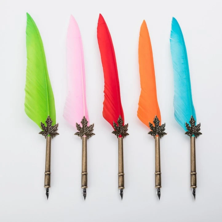 Винтажная ручка-перо из индейки перо натурального пера индивидуальная Индивидуальная Бумажная карточная