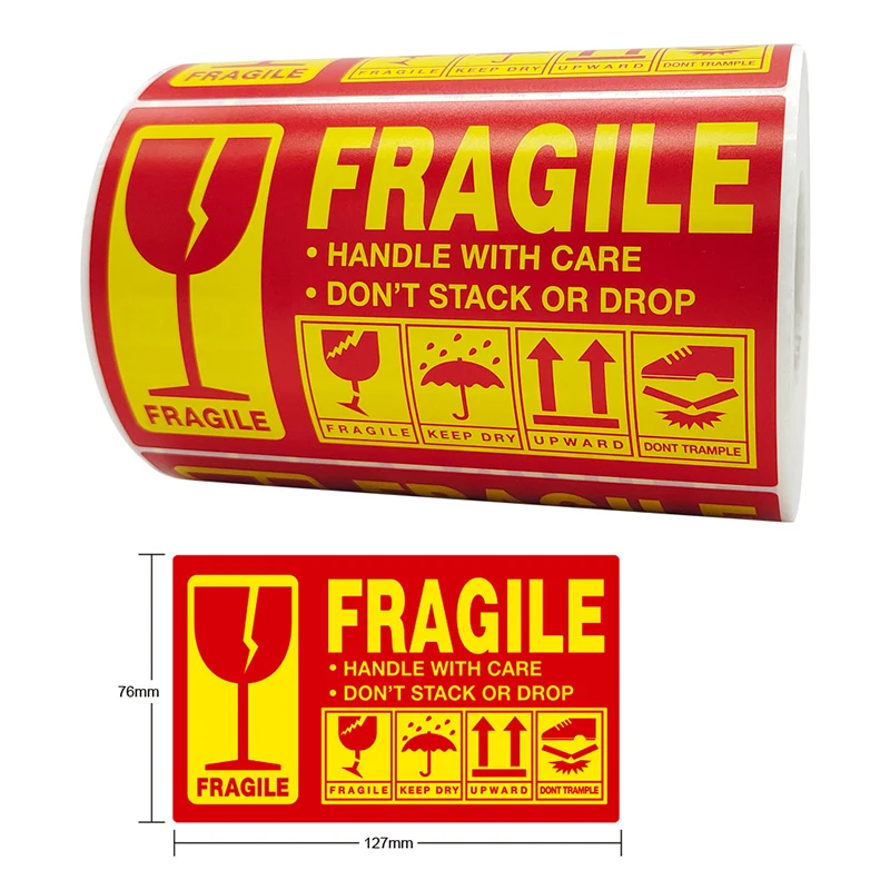 Fragile Stickers Label - Waterproof Labels for Carton Packaging ...
