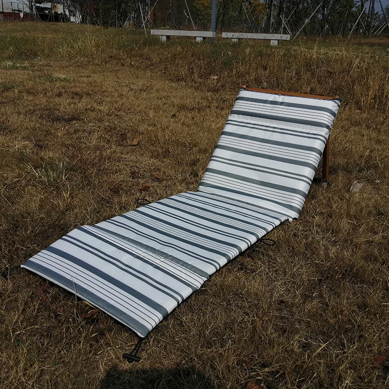 Backrest Outdoor Wood Garden Folding Lounger Deck Beach Chair Mat