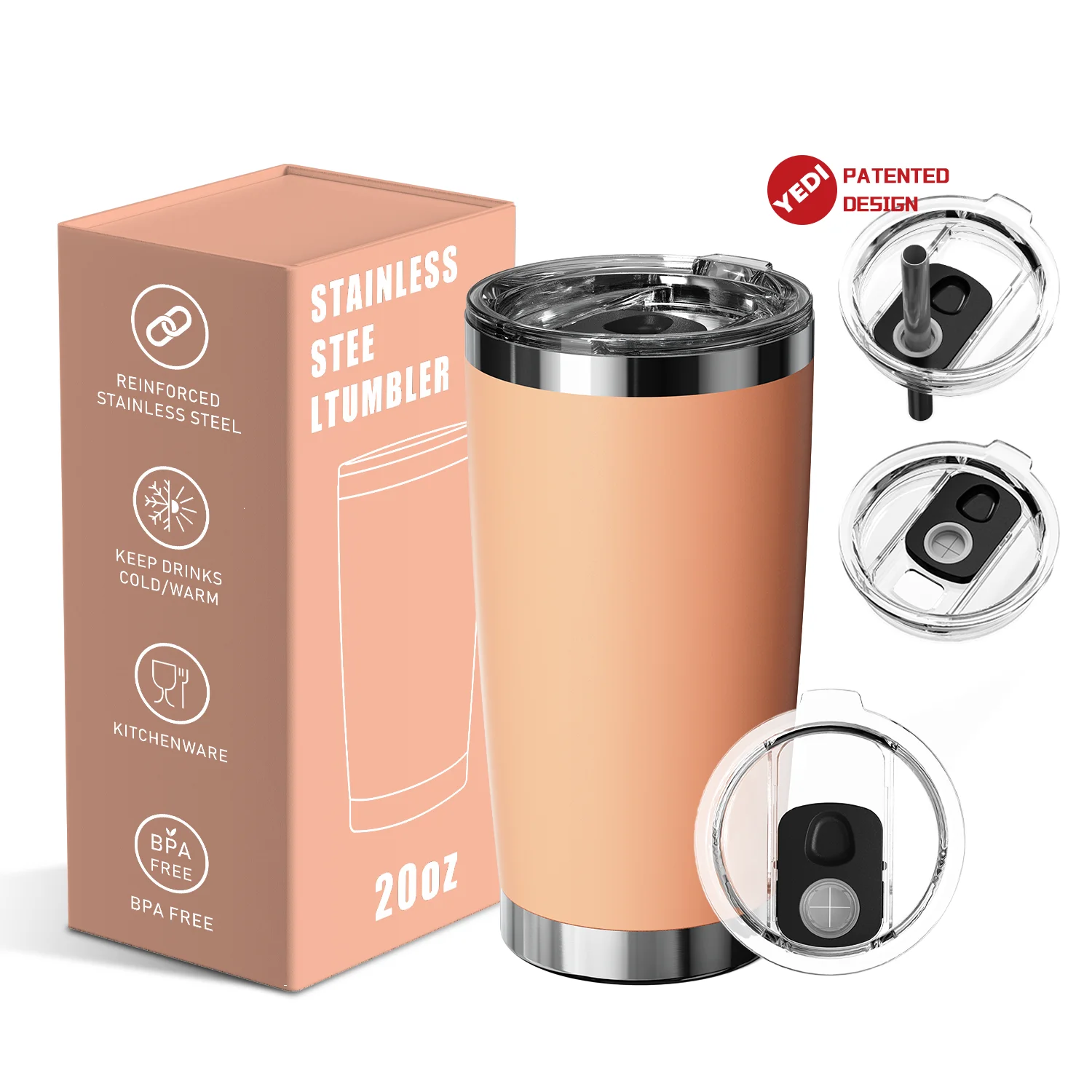 Custom in Bulk 10oz 20oz 30oz Double Wall Insulated Stainless Steel Coffee Wine Beer Tumbler Cup Travel Mug supplier