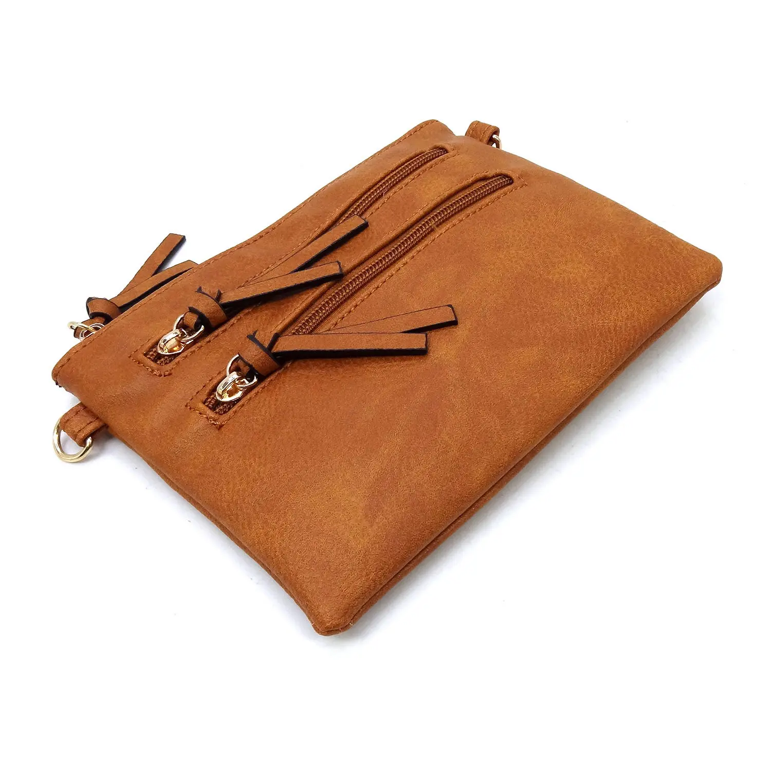 Bolso de mano con múltiples cremallera para mujer, Cartera de