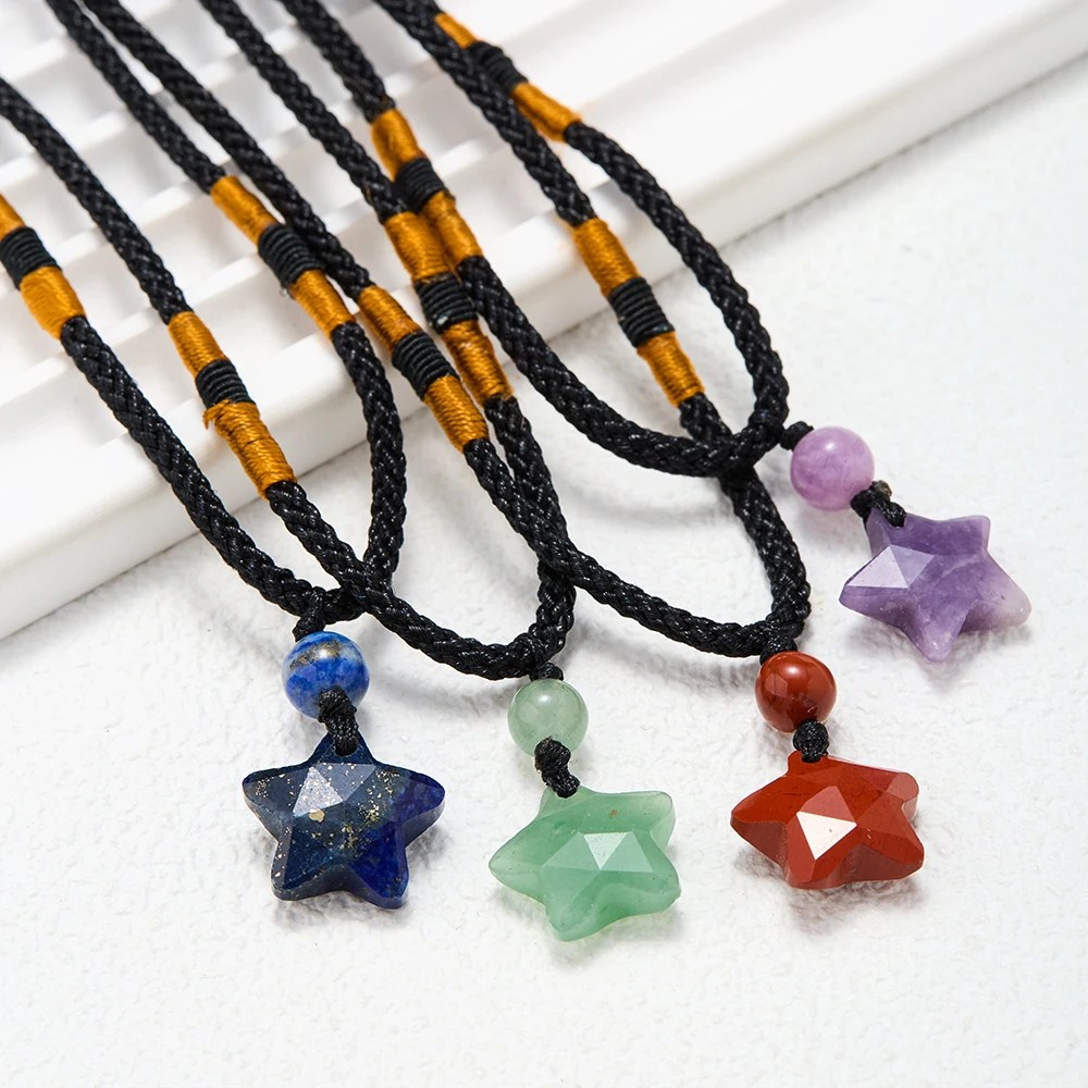 STAR JEWELRY FACET STONE CHAIN WATCH Necklace FACET Star Bead