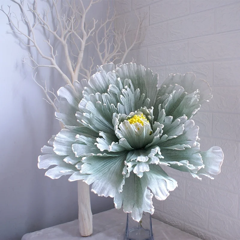 Stock Colorful Silk Large Artificial Flower Heads Peony  Outdoor Road Lead Artificial Giant Flowers