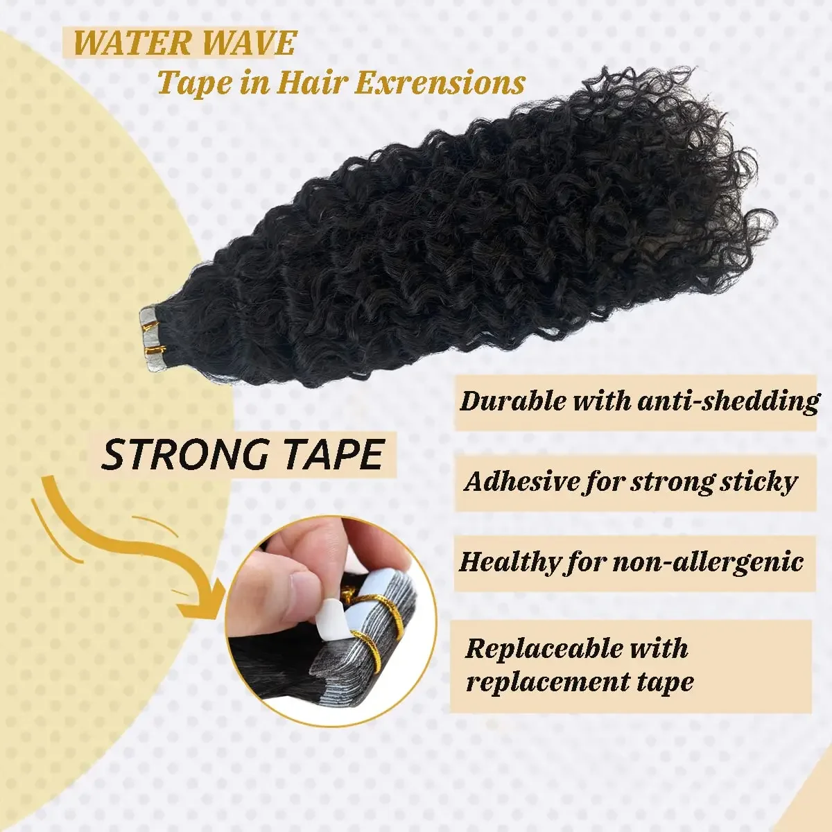 Deep Water Wave Tape In Haarverlängerungen Skin Weft für Frauen, 100 % Echthaar, natürliche Farbe, 16-26 Zoll, für den Salon, hohe Qualität_voghion.com