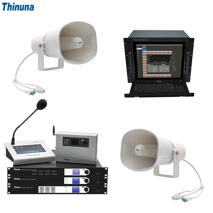 Thinuna IP-30HS III SIP Active POE Horn Speaker with Built-in Amplifier 30W Outdoor IP66 Waterproof PA System Horn IP Speakers
