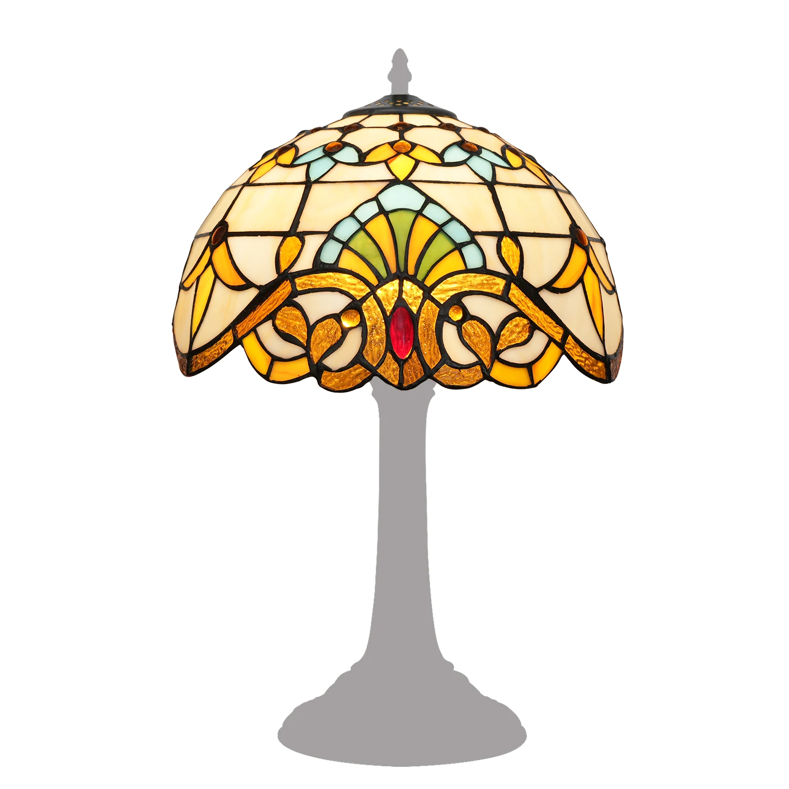 BOTOWI Sostituzione del Paralume Barocco da 12 Pollici Paralume in Vetro colorato in Stile Accessori Copri Luce Vintage per Lampade da Tavolo, Lampade a Sospensione, Lampade da Terra