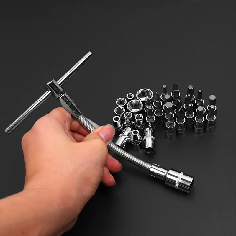 Combination Toolbox Wrench Set Repair Tools 46pcs Hand Tool Socket Set
