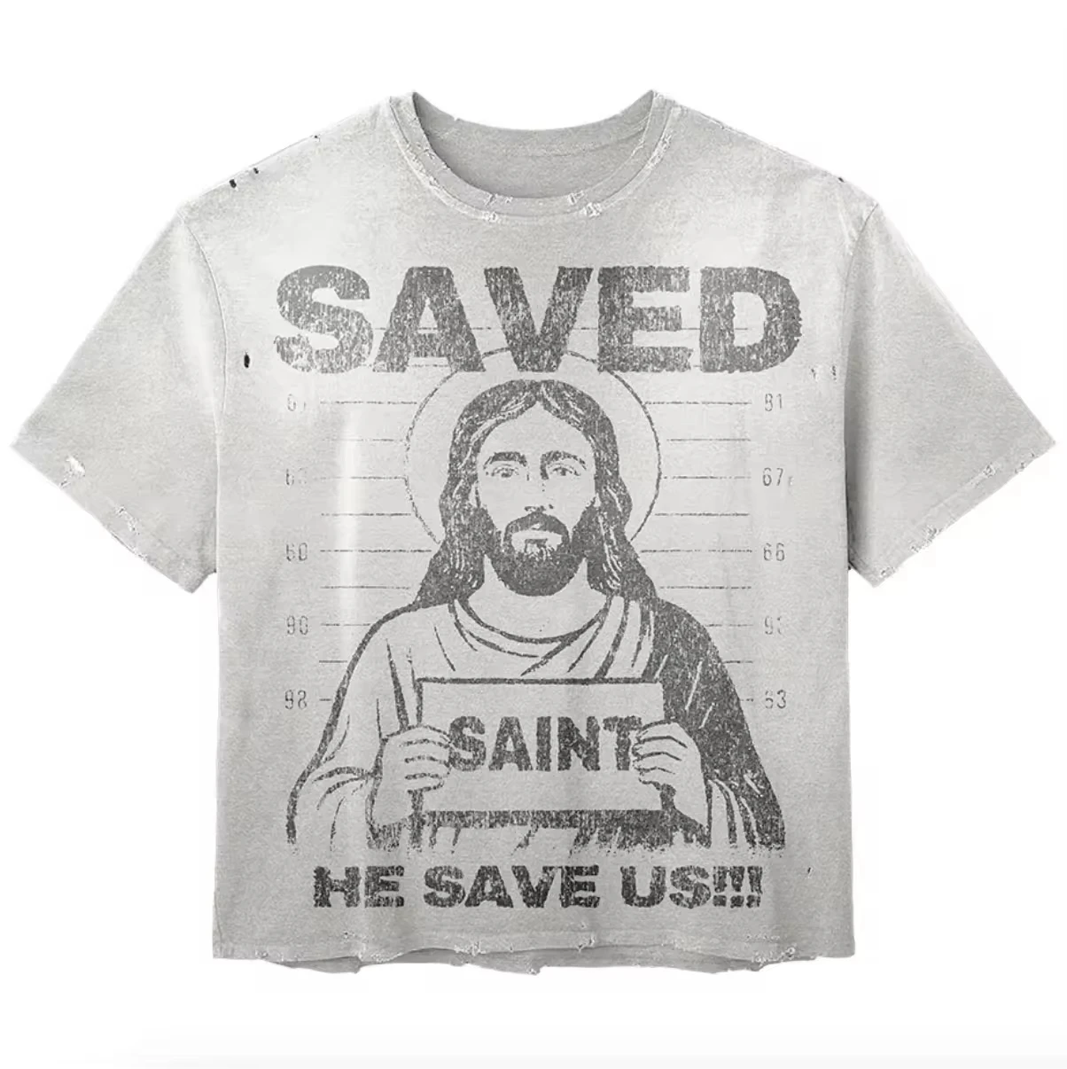 SALATI Custom Retro Pickling DTG Printed 100% Cotton 220g Character Crop Regular Fit Men's Anti-Shrink Casual T-shirt gallery 7