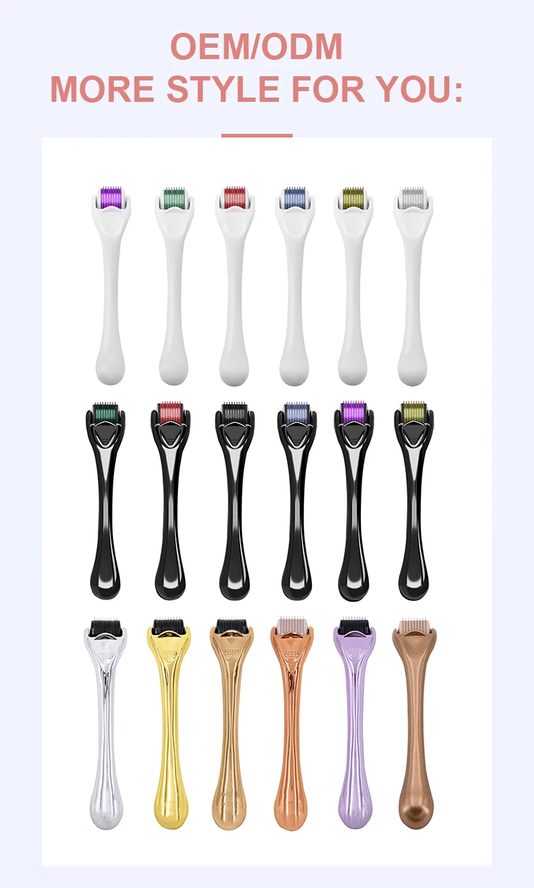 Good Quality Skin Rejuvenation Portable Hair Care 3mm Fast Beard Growth Microneedle Derma Roller