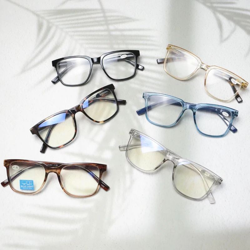 Wholesale Cheap Plastic Fashion Readers Eyeglasses Square Frame Women